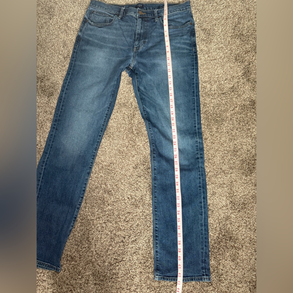 J Crew Flex Straight Fit Mens Dark Wash Jeans W34 L34 Stretch Denim - Picture 7 of 9